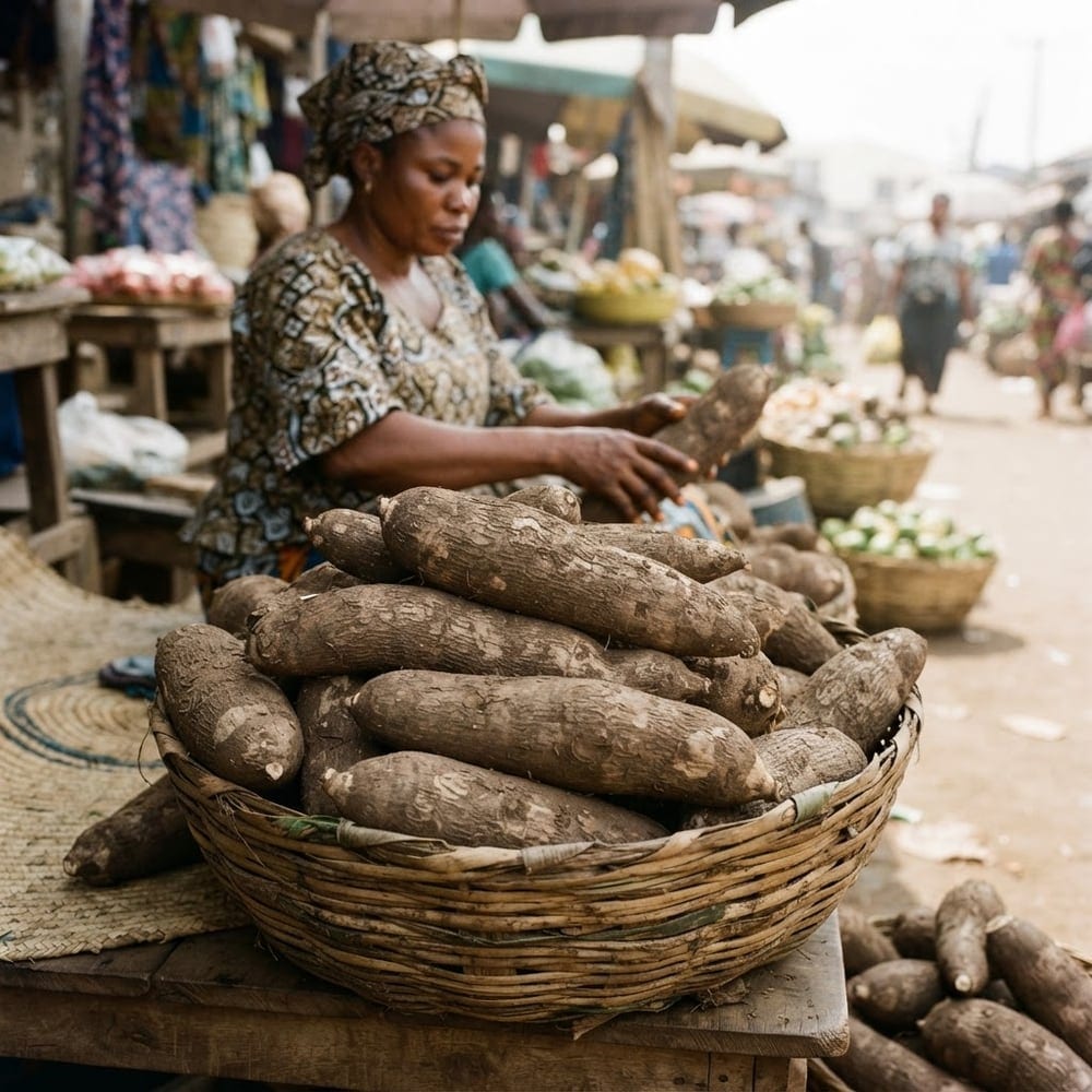 Yam, plantain and cassava